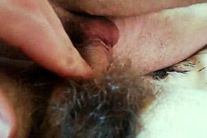 Hairy Pussy Fucking and Cumshot Close-Up with Amateur Couple and Big Clit Girl