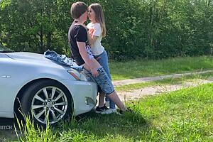 Wet and wild outdoor sex with neighbor's girlfriend