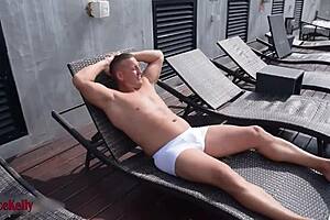 tanned babe getting creampied by stranger, want to watch?