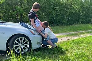 Wet and wild outdoor sex with neighbor's girlfriend