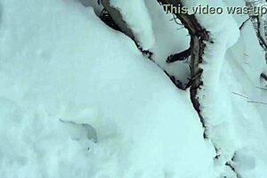 Steamy scene: Hot student gives professor a deep blow job after a skiing class