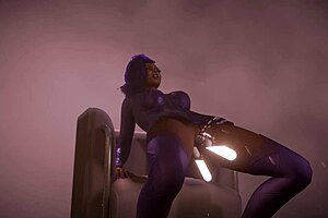 Sombra double dildo music video overwatch parody features fat curvy big tits cosplay double penetration