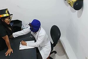 it doesnt matter that were late for the new years eve party masked doctor is seduced by his nurse and they end up having sex in the office