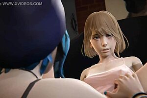 Chloe and Maxine Squirting Orgasm in Lesbian 3D!