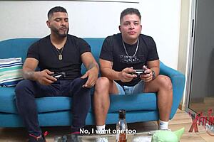 Two Guys Sodomy Petite Redhead In Living Room