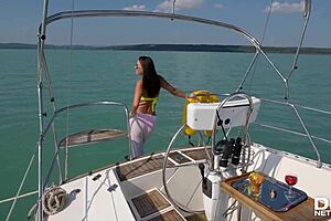 Vicky Love Fingers Horny Pussy On Yacht!