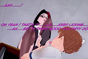 Femdom urethra punishment for peeping Tom in 3D world