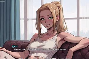 First-time MILF sucks BBC, swallows cum in threesome game