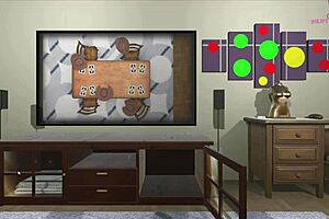 fat teen anime girl rides cock in titjob room escape 5