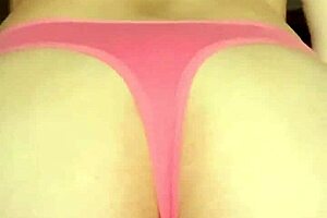 Close up of trying on panties at the store