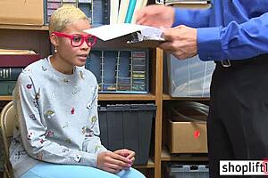 black teen 18+ caught stealing, busted by cop in office spying