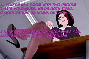 Femdom urethra punishment for peeping Tom in 3D world