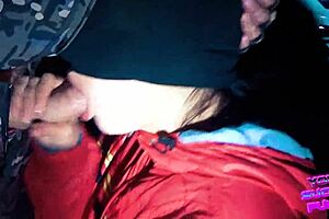 Border guard catches slut for face fucking and cum swallow.