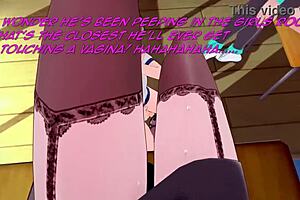 Femdom urethra punishment for peeping Tom in 3D world