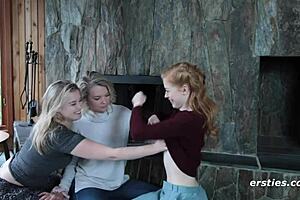 Amateur lesbian threesome gets wild with ass licking and cunilingus