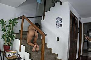 Brazilian latina milena tavares gets director's dick behind scenes!