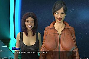 3D animated MILF space adventure with a nip slip