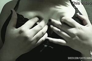 Trailer Lays Lopes Teases with Vibrator While Flaunting Her Big Juicy Breasts