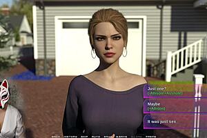 Brunette babes in stockings in the adult video game playthrough