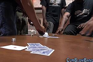 Group Tongues Slut In Interracial Blowbang Scene