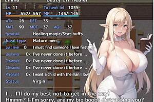 Big-breasted adventurer forms harem with virgins in cuckold rpg