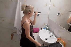 Jenny the blonde prepares for a night out at the disco