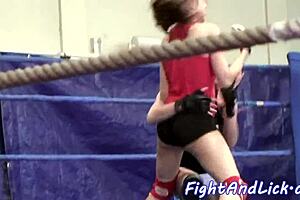 Dyke Babe Receives Oral Pleasure in Locker Room