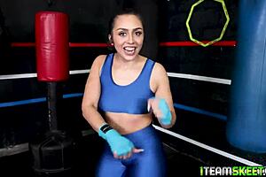 Hot brunette teen wants a hard dick down her throat