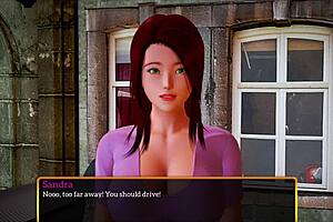 redhead and brunette play erotic game with big tits and ass in homemade family