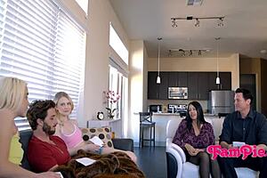 in the step family dumb charades game, blowjobs and fucking erupt wildly.