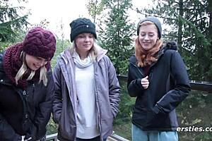 Three Amateur German Lesbians Licking Pussy