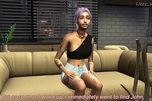 3D animated stripper gets covered in multiple cumshots