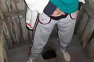 i caught my neighbor jerking in public toilet