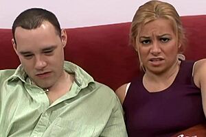 blonde milf mother in law with big tits fucked as a whore, handjob and fingering