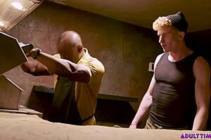 black old man meets redhead twink