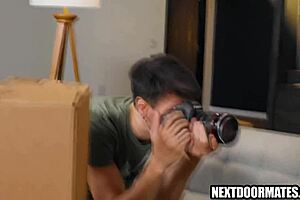 Photoshoot turns into wild threesome gay sex