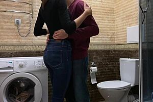 Step sister gets fucked doggystyle in laundry! 😍