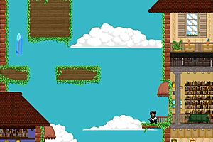 Erotic game with a jump king theme where the player character engages in sexual activity