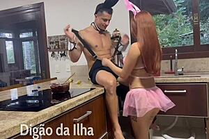 fucking that hot bunny in the kitchen, huh?