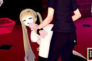 【エロゲーコイカツ！ セックス特化 】 金髪爆乳ギャルjkエレノア オリキャラ と開脚正常位、後背位、腕引っ張り後背位、騎乗位３dcgエロアニメ動画