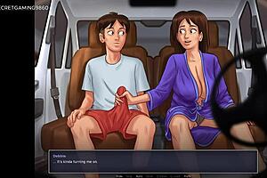 summertime saga - caught masturbating by busty mature stepmom