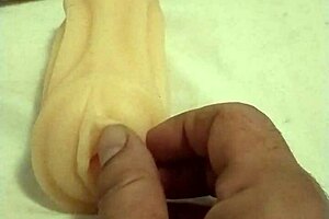 She plays with her artificial pussy in this solo anime scene