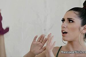 Teen masseuses crave client's monster cock