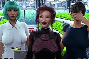 3D game with step sisters in space-themed outfit and big boobs