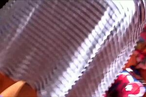 Pregnant Latina Shows Off Skirt in Upskirt View