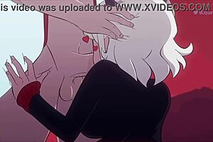 Modeus from Helltaker, lustful demon, deepthroats monster cock in hentai parody!