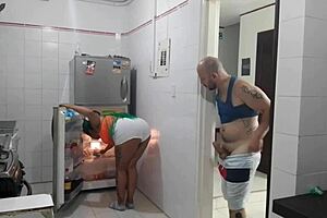 Watch the latina employee suck cock while masturbating her pussy!