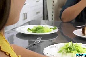 Stepmom & Stepdaughter Double Team Big Black Cock