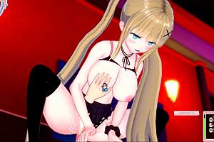 Эроге Коикатсу! Специализация на сексе. Блондинка с огромной грудью гал JK Элеонора ориджинал и открытая миссионерская, догги, тянущая за руки догги, наездница 3D CG эро аниме видео