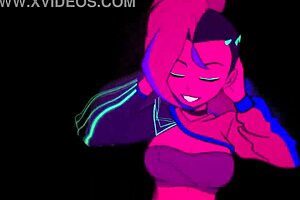 Moikaloop performs sexy dance in cartoon anime hentai style